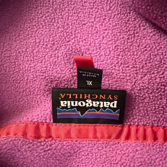 Patagonia Womens Synchilla Jacket Pink XL Lightweight Snap T Pullover Fleece - Picture 2 of 4